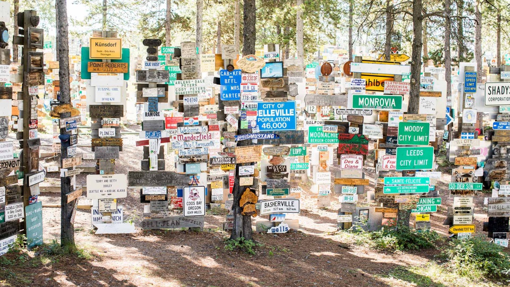 A Nicer Motel Watson Lake- Sign Forest